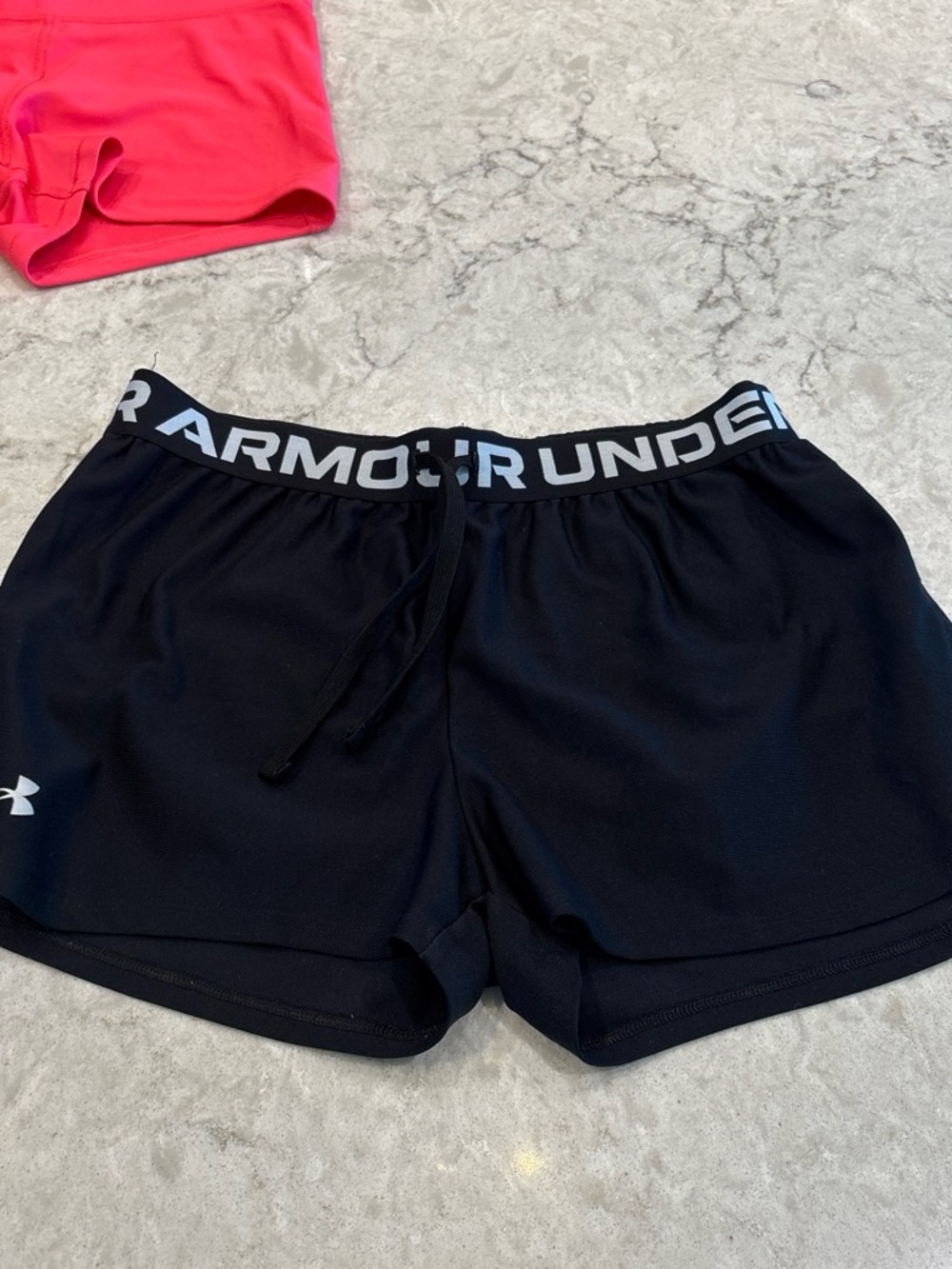 Under Armour Black Girls' Athletic Shorts with Logo Waistband